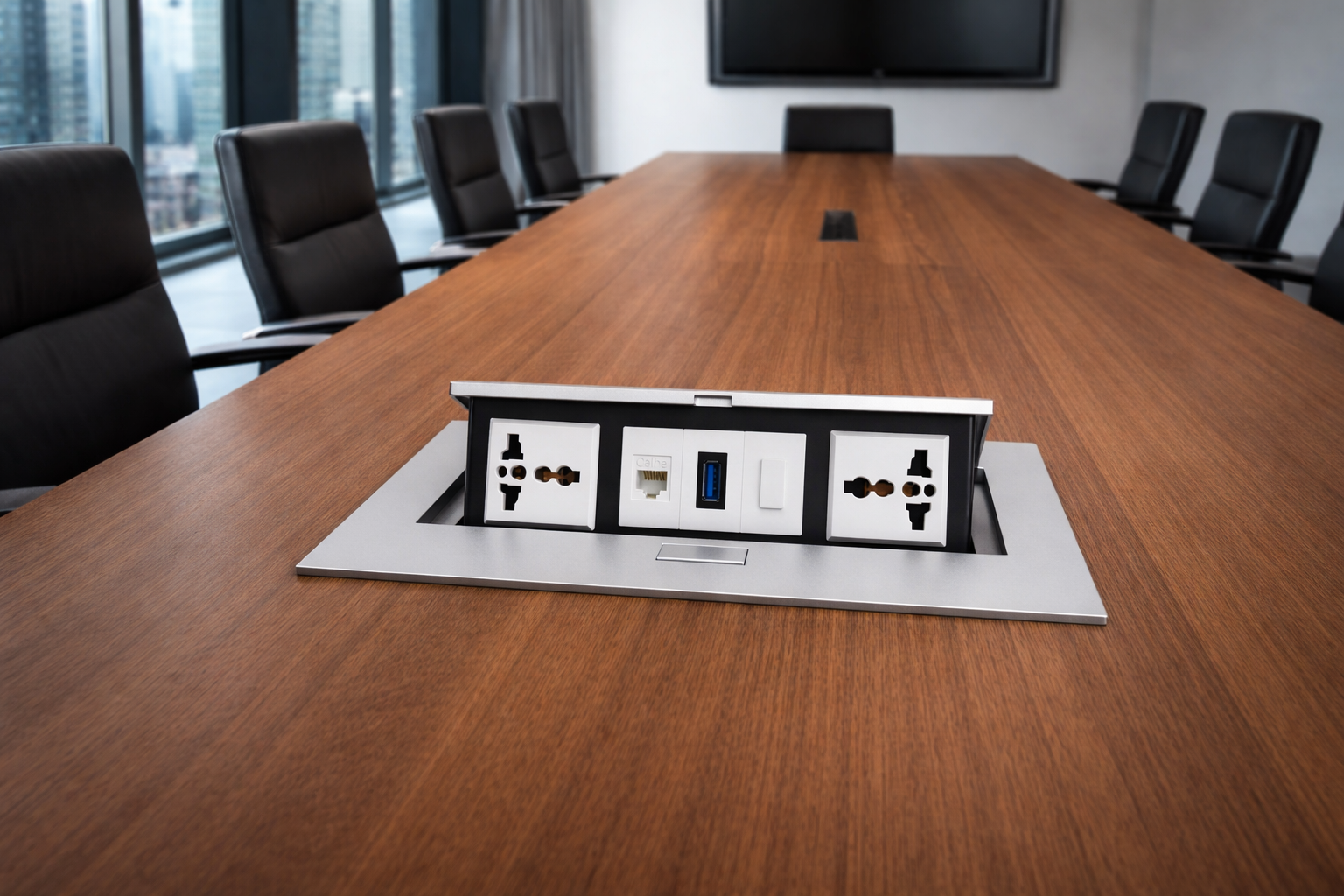 Hộp ổ điện âm bàn họp Sinoamigo STS-201GST-1 | Điện, HDMI, LAN, USB